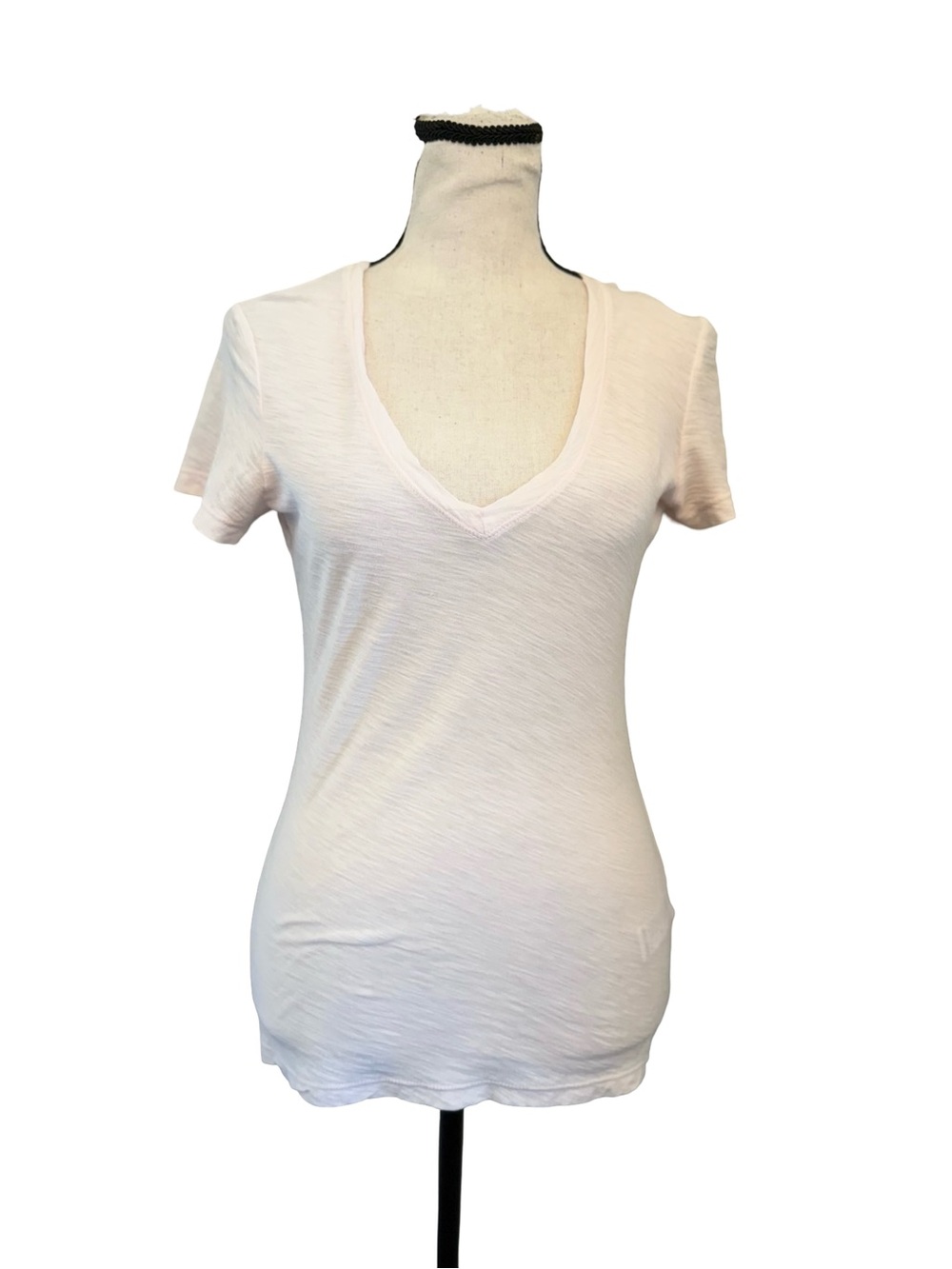 James Perse Standard Blush Pink Cotton V-Neck Tee Shirt Size 1 USA